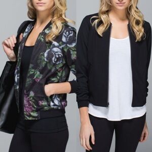 Lululemon Reversible Party Bomb Jacket Garden Party Black Size 10-12?